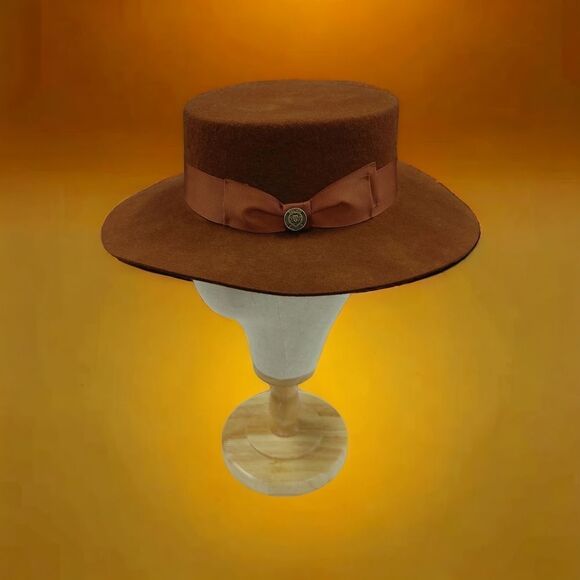 MEN'S BRUNO CAPELO ZAYDEN COLLECTION GAUCHO ( BOATER) 3" WIDE FLAT RAW EDGE BRIM - Picture 1 of 8